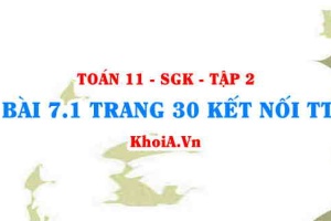 Bài 7.1 trang 30 Toán 11 Kết nối tri thức Tập 2